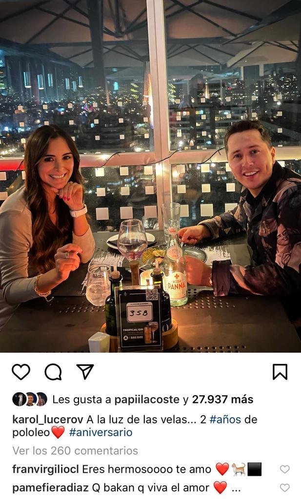 Karol Lucero celebra 2 años de pololeo con Fran Virgilio