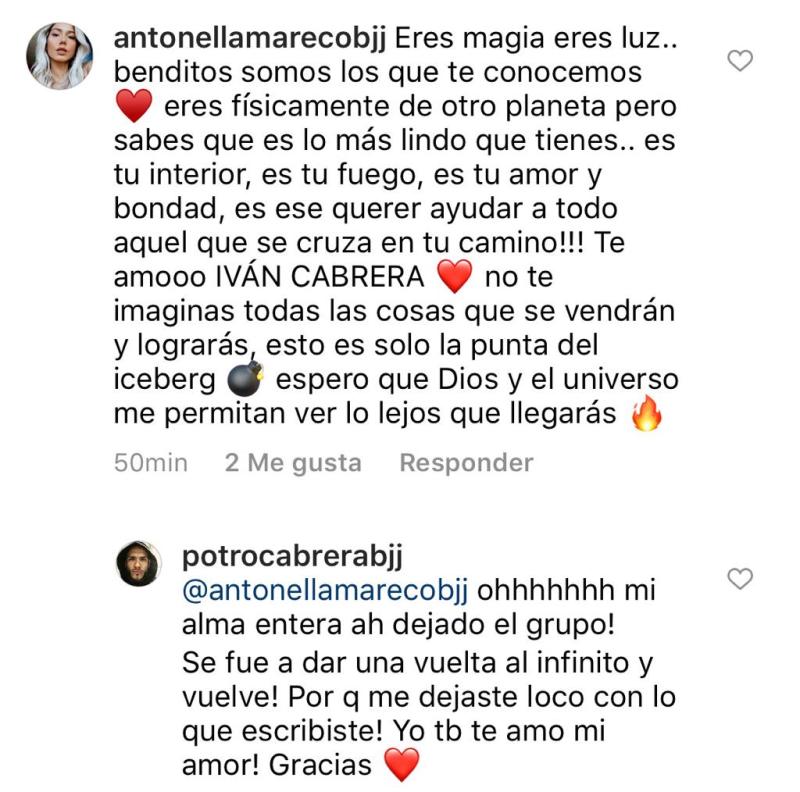 Polola de Iván Cabrera sorprende con romántico mensaje