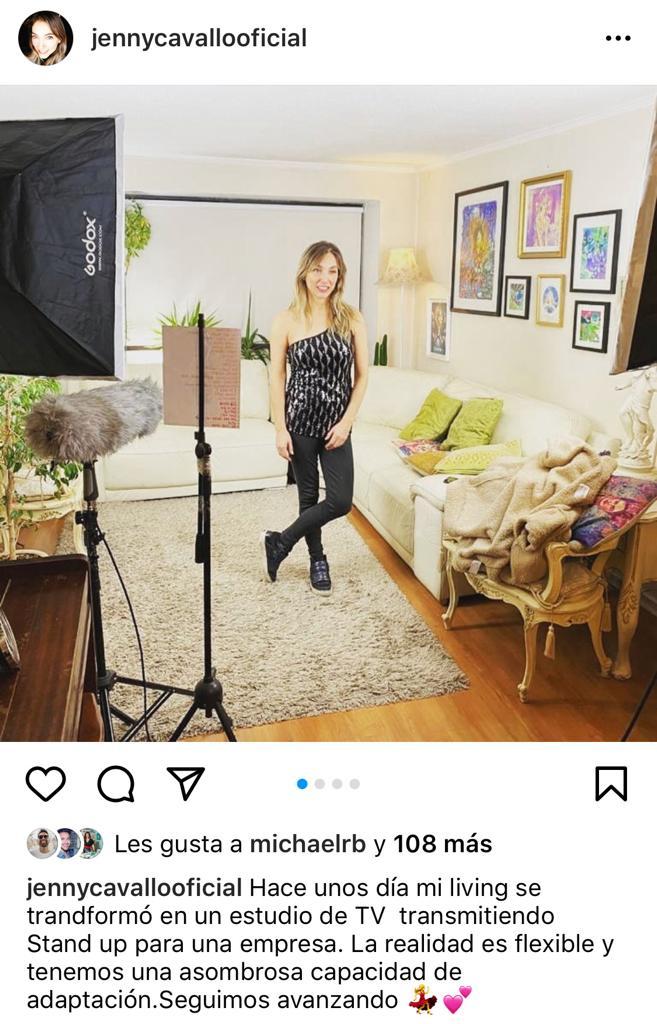 Jenny Cavallo transforma su casa en estudio de televisión