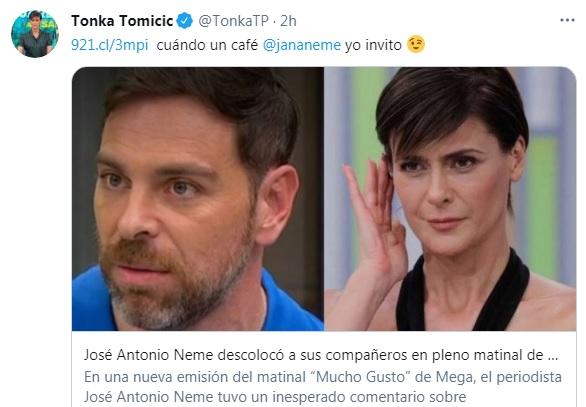 Tonka Tomicic reacciona a dichos de José Antonio Neme sobre ella