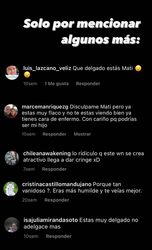 Matías Vera muestra los insólitos mensajes que recibe por su físico