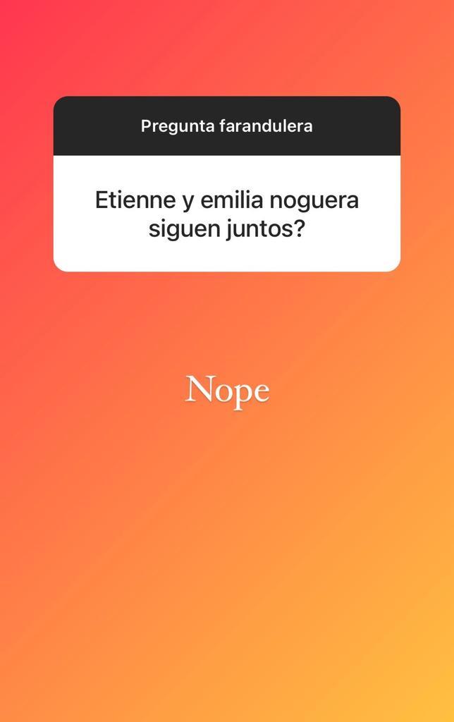 Emilia Noguera y Etienne Bobenrieth habrían terminado