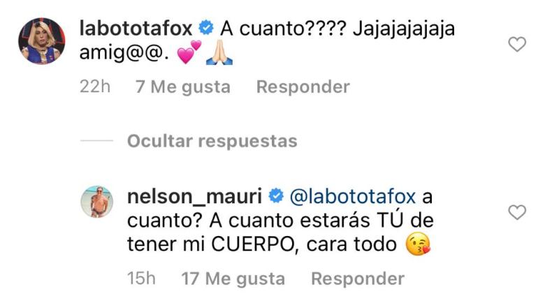 Nelson Mauri y Botota Fox protagonizan curioso diálogo por foto