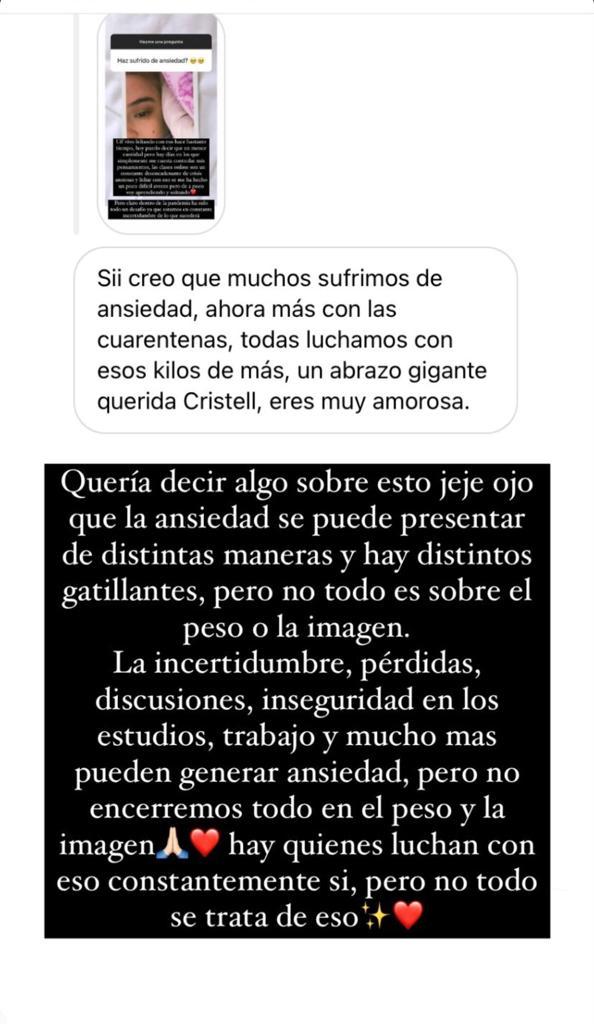 Christell desclasifica su lucha contra la ansiedad