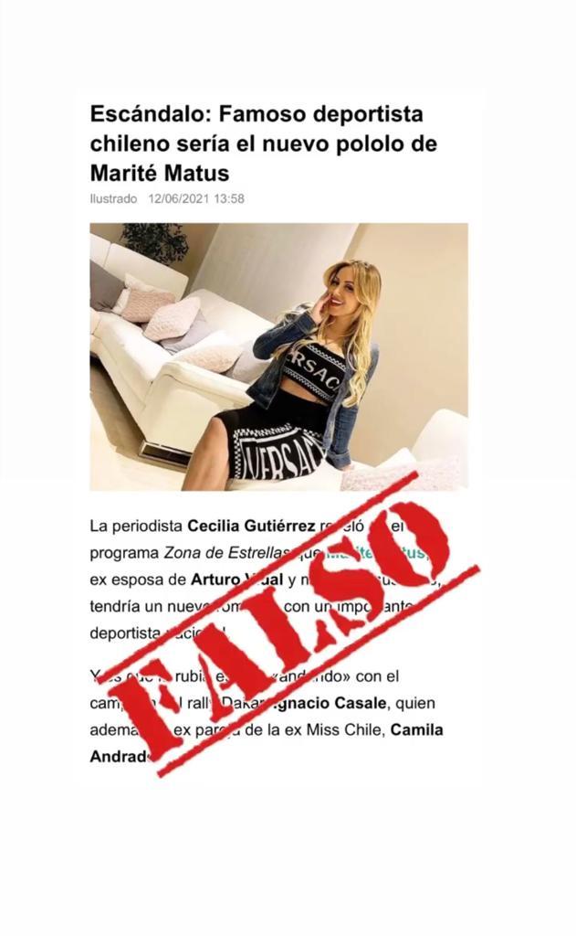 Marité Matus desmiente romance con famoso deportista
