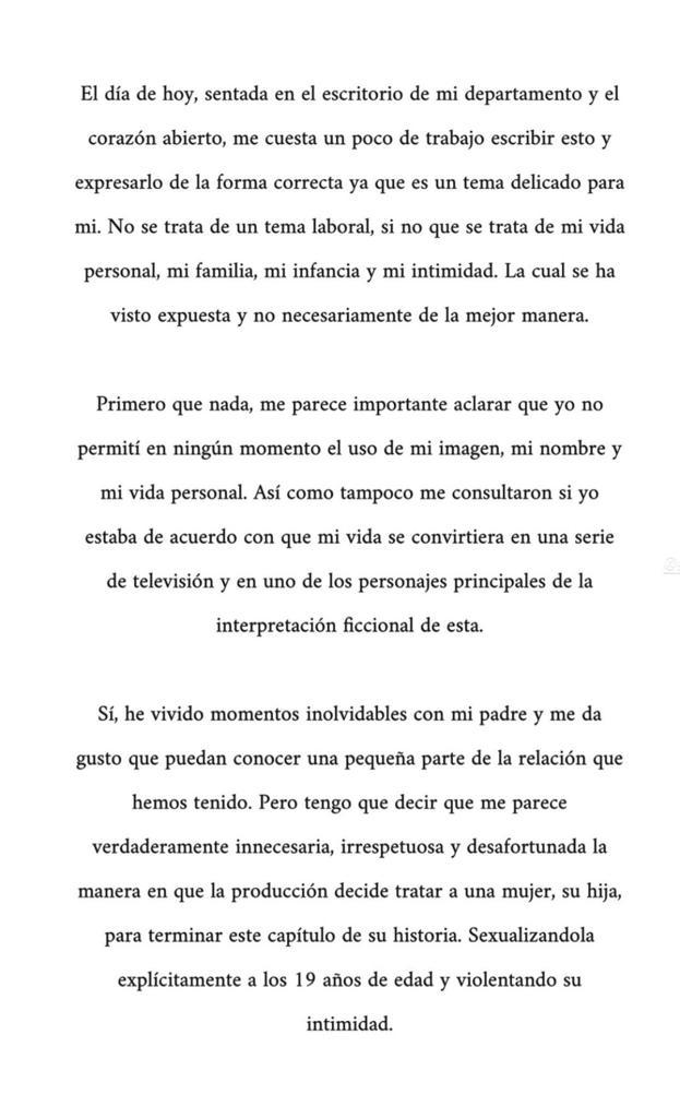 Hija de Luis Miguel se lanza contra serie sobre su padre