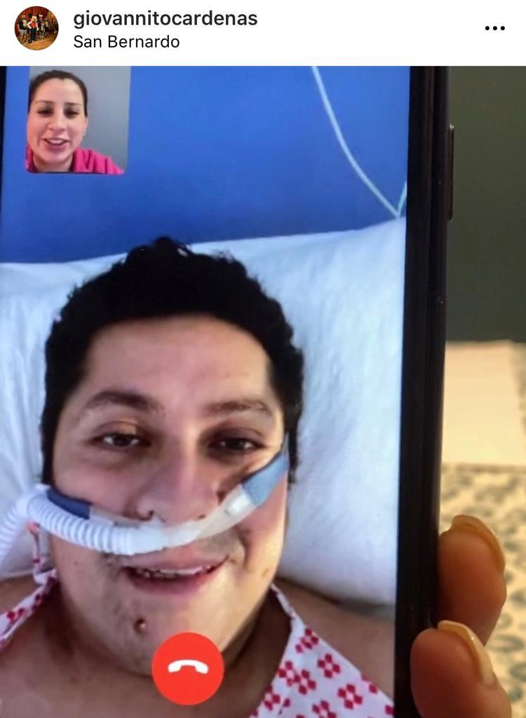 Revelan foto de Giovanni Cárdenas, quien lucha contra el Covid
