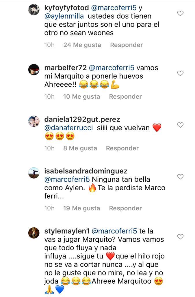Marco Ferri sorprende con mensaje para Aylén Milla