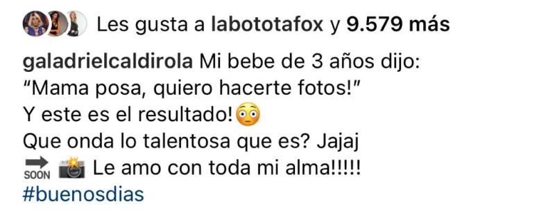 Gala Caldirola deslumbra con foto tomada por su hija