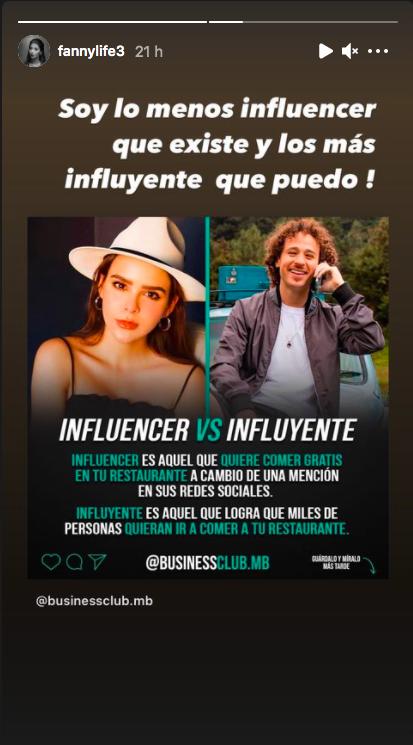 Fanny Cuevas se sincera en redes sociales: "Soy lo menos influencer"