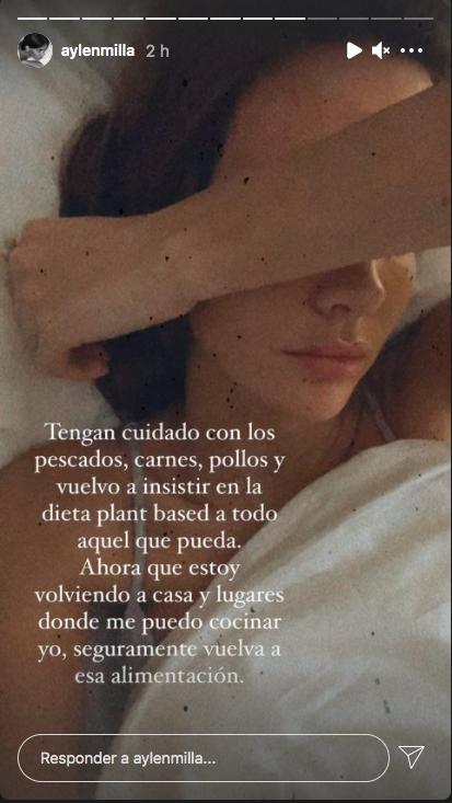 Aylén Milla sufrió fuerte reacción alérgica al comer atún
