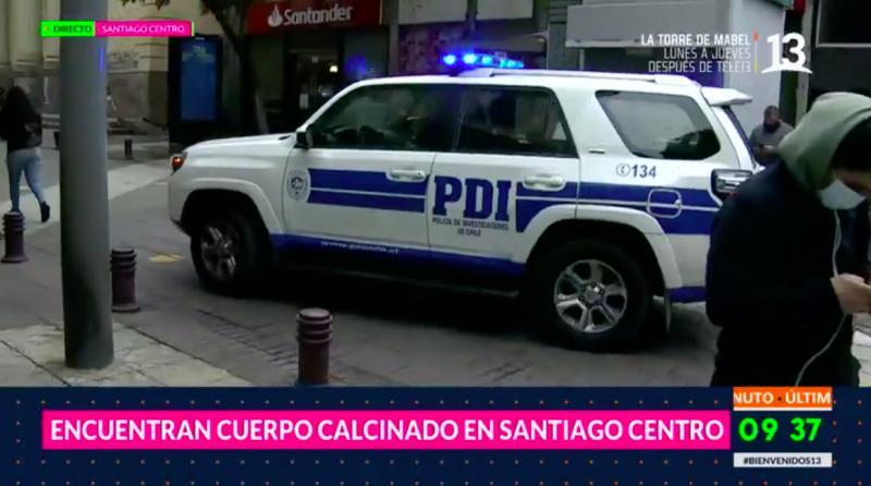 Encuentran cuerpo calcinado en el centro de Santiago