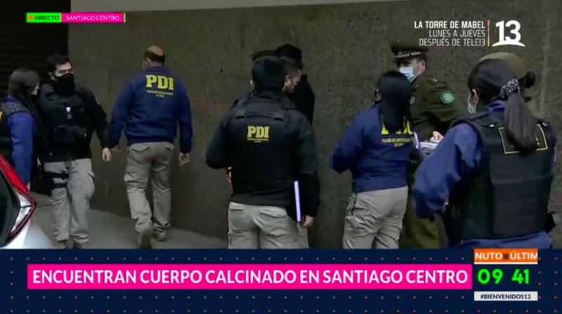 Encuentran cuerpo calcinado en el centro de Santiago