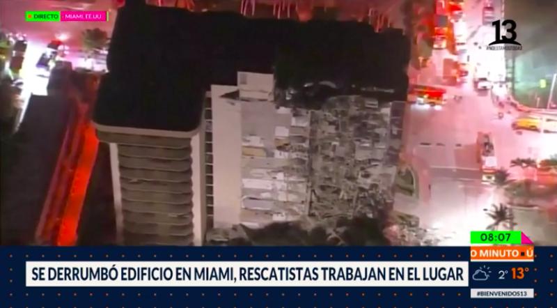 Mortal derrumbe de edificio en Miami