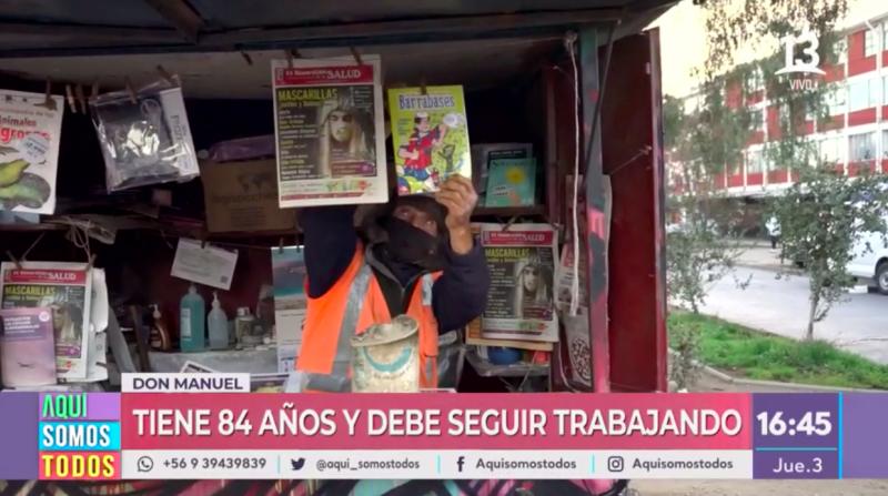 Don Manuel tiene 84 años y recorre 20 kilómetros diarios como suplementero