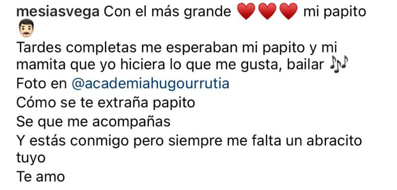 “Estás conmigo”: Matías Vega recuerda a su padre fallecido