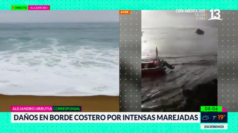 Olas de hasta 10 metros afectan al borde costero