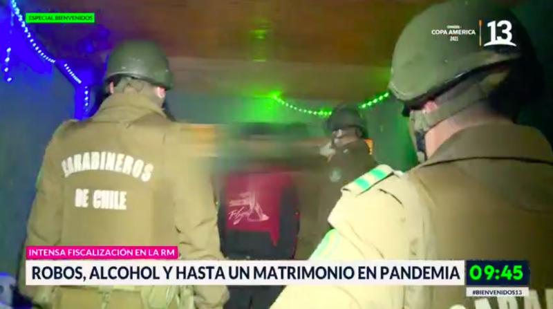 Intensas fiscalizaciones en la RM: Celebraban matrimonio en toque de queda