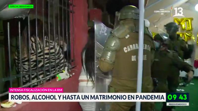 Intensas fiscalizaciones en la RM: Celebraban matrimonio en toque de queda