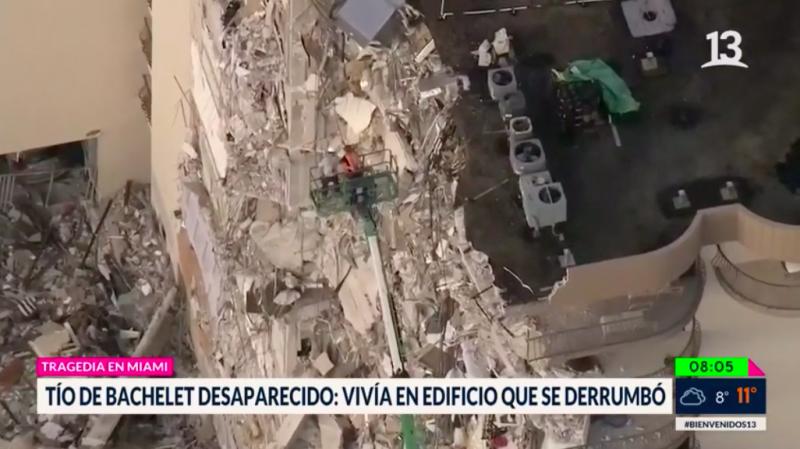 Derrumbe en Miami: Tío de Michelle Bachelet está desaparecido