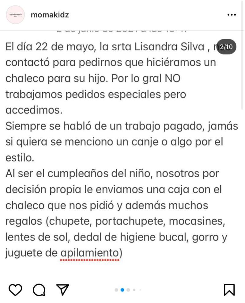 Funan a Lisandra Silva por no pagar chaleco para su hijo