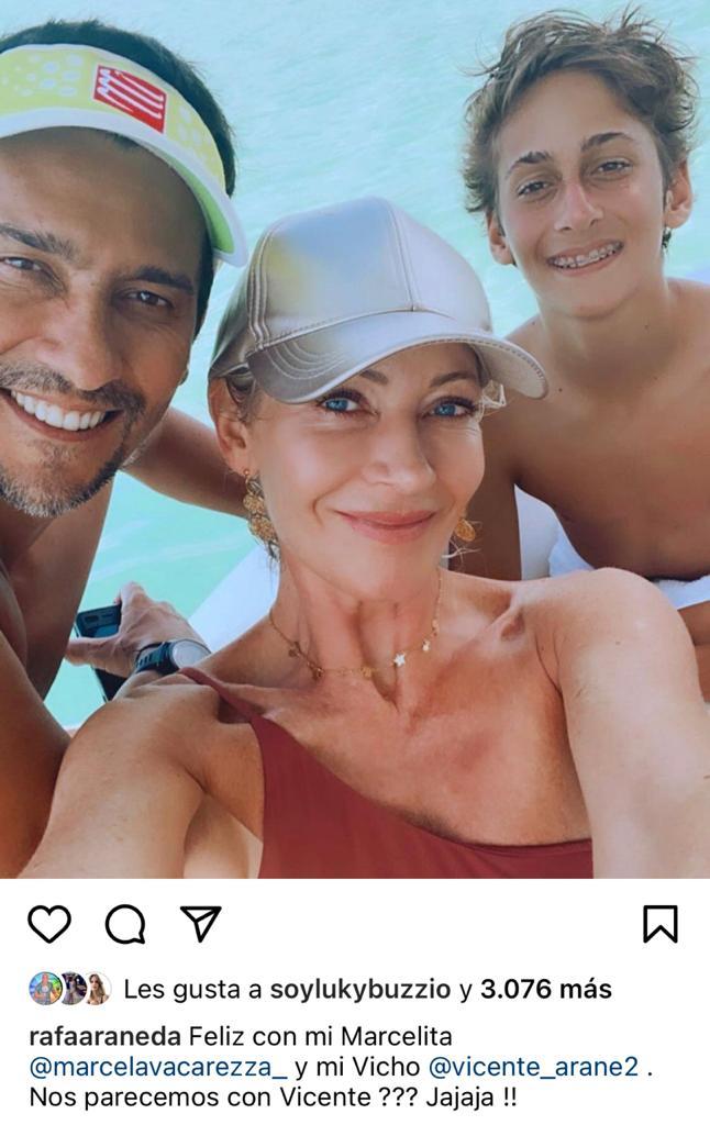 Rafael Araneda juega con el gran parecido con su hijo Vicente