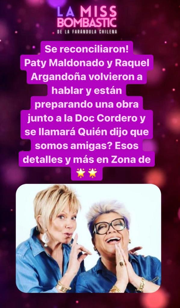 Regresa la dupla de Raquel Argandoña con Paty Maldonado