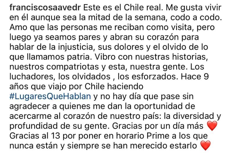 “Este es el Chile real”: La aplaudida reflexión de Pancho Saavedra