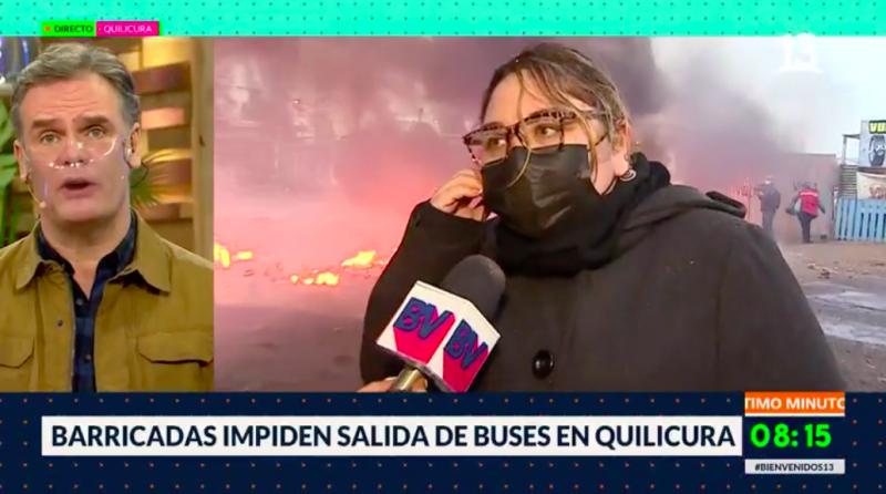 Manifestaciones y barricadas impiden salida de buses en Quilicura
