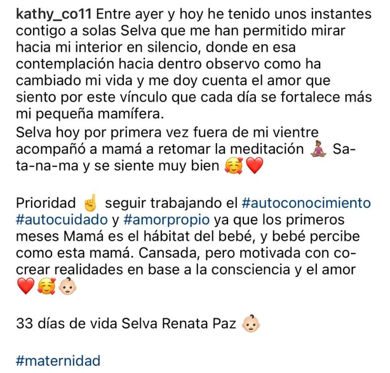 “La pillé”: Kathy Contreras capta primera risa de su hija Selva