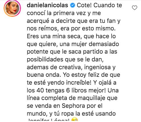 Daniela Nicolás apoya a Coté López con potente mensaje