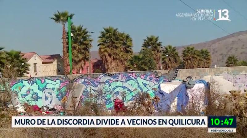 Polémico muro divide a vecinos en Quilicura