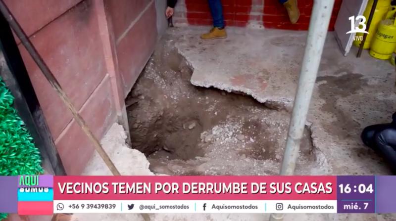 Vecinos de Colina denuncias graves fallas estructurales en sus casas