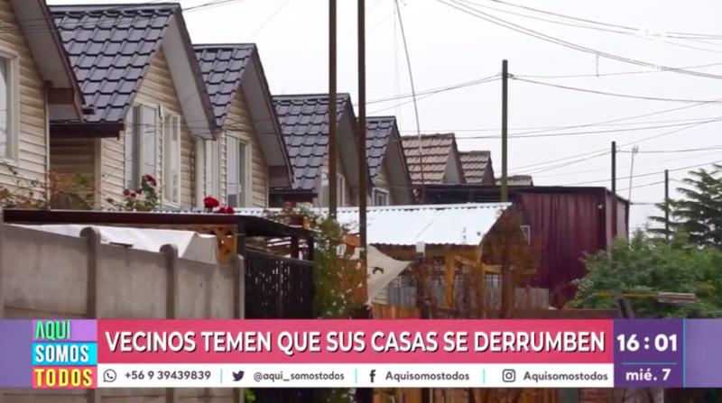 Vecinos de Colina denuncian graves fallas estructurales en sus casas