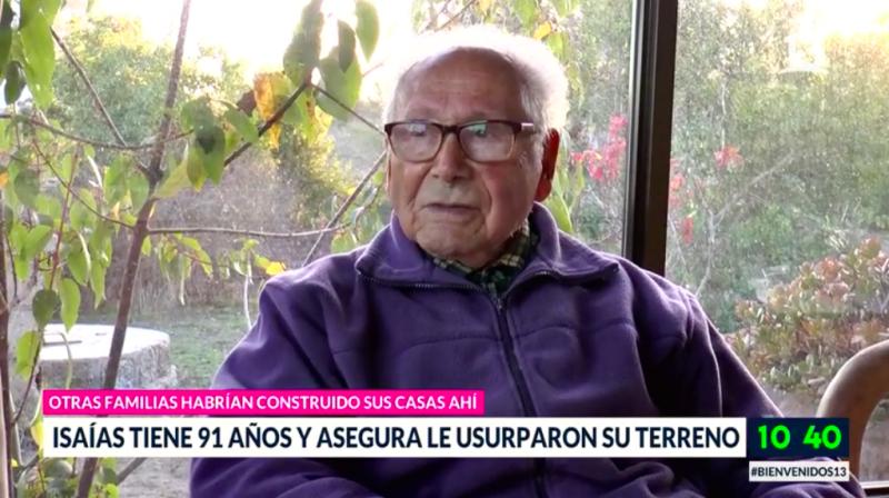 Hombre de 91 años acusa toma de su terreno en Algarrobo