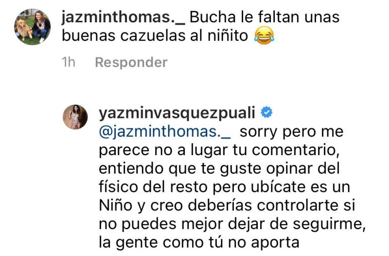 Yazmín Vásquez responde a desubicado comentario sobre su hijo