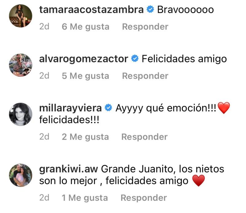 Juan Falcón anuncia con ecografía que será abuelo