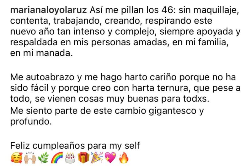 Mariana Loyola celebra sus 46 años con video sin maquillaje