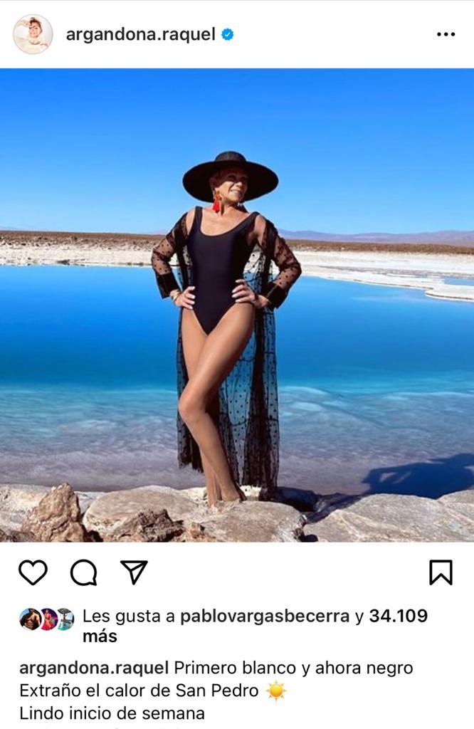 Raquel Argandoña se luce en traje de baño negro tras quiebre