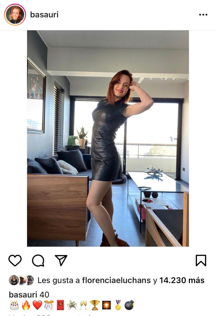 Begoña Basauri recibe los 40 años con look total black