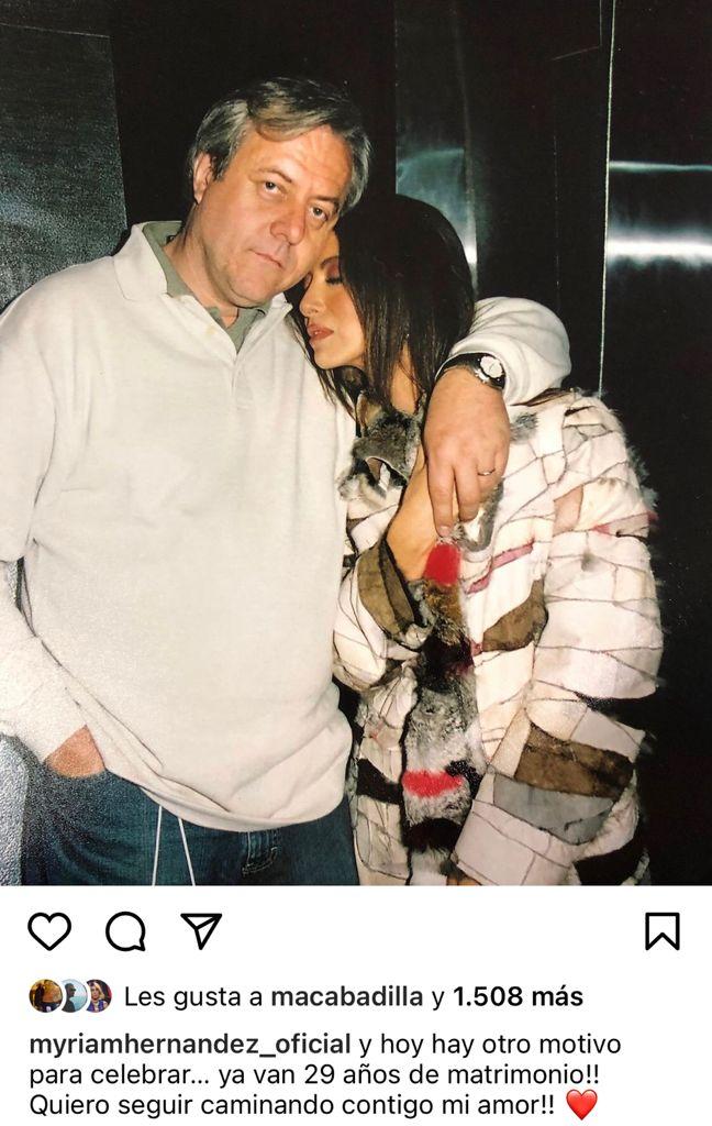 Myriam Hernández celebra 29 años de matrimonio