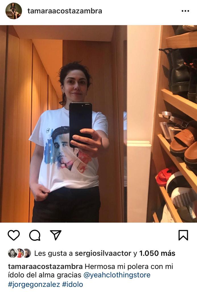 Tamara Acosta deslumbra con polera en honor de músico chileno
