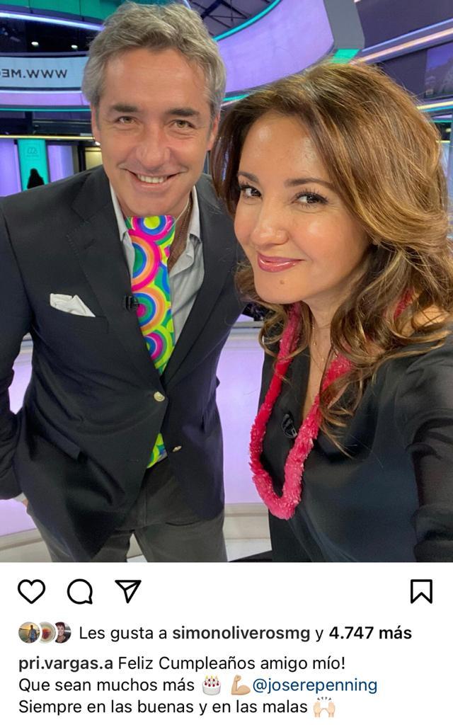 José Luis Repenning recibe cariñoso saludo de Priscilla Vargas