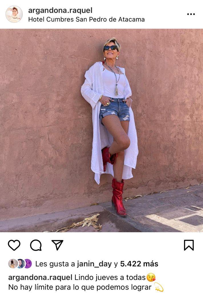 Critican a Raquel Argandoña por foto en traje de baño