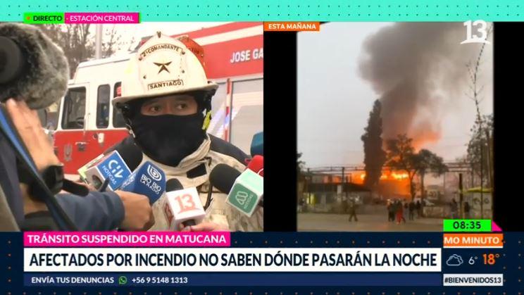 Incendio en cité de Estación Central deja al menos 60 damnificados