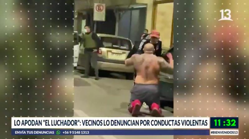 “Hombre luchador” atemoriza a vecinos de Santiago Centro