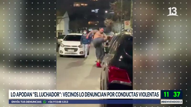“Hombre luchador” atemoriza a vecinos de Santiago Centro