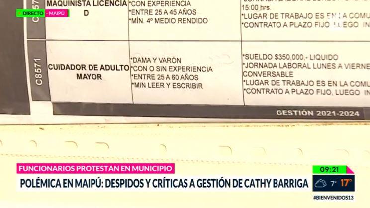 Nueva polémica en Municipalidad de Maipú tras despidos masivos