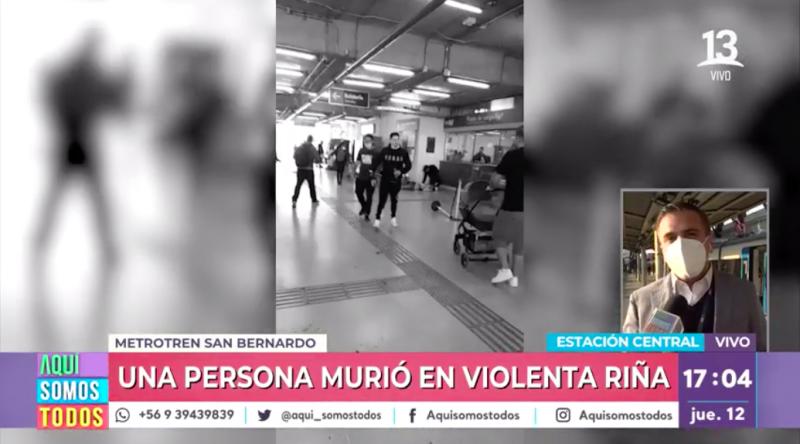 Violenta riña deja una persona fallecida en estación de Metrotren de San Bernardo