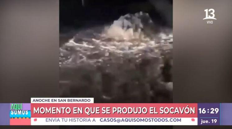 Alcalde de San Bernardo se refirió a gran socavón provocado por las lluvias